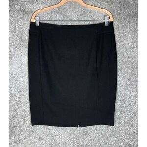 Ann Taylor LOFT Straight Pencil Skirt Womens Size‎ 12 Stretch Black Back Vent
